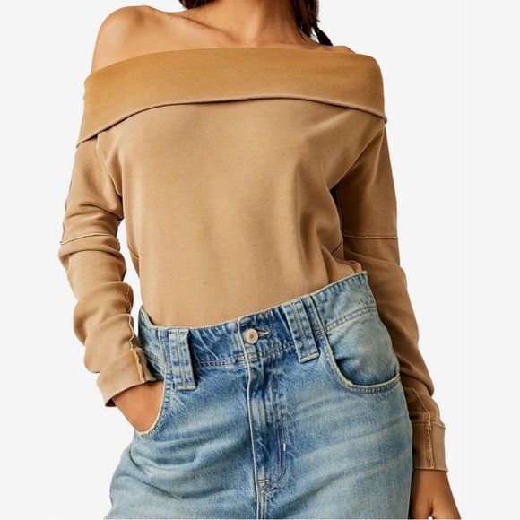 Free People ‘Not The Same Tee’ size Small in Iced Coffee; Like New - Picture 3 of 10